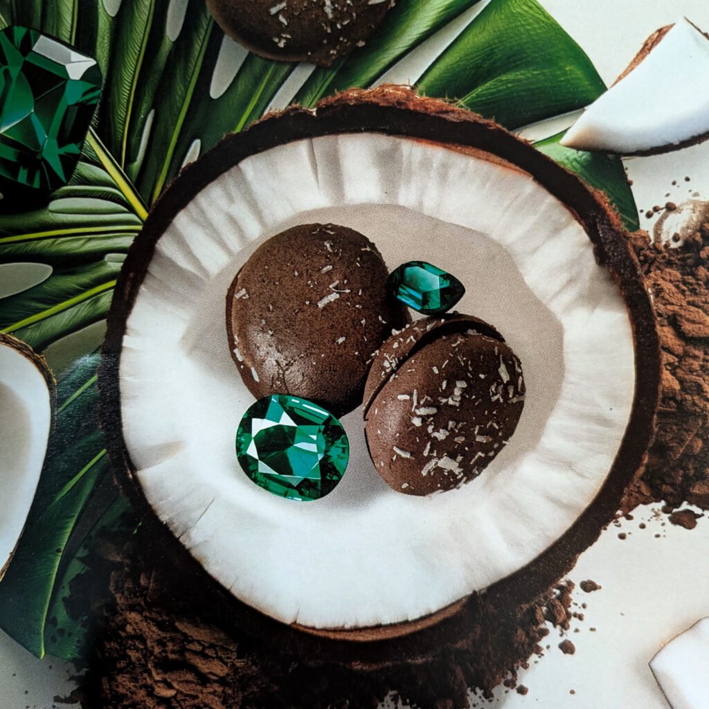 Trompe-l'œil macaron saveur coco, innovation chocolatée à La Rochelle