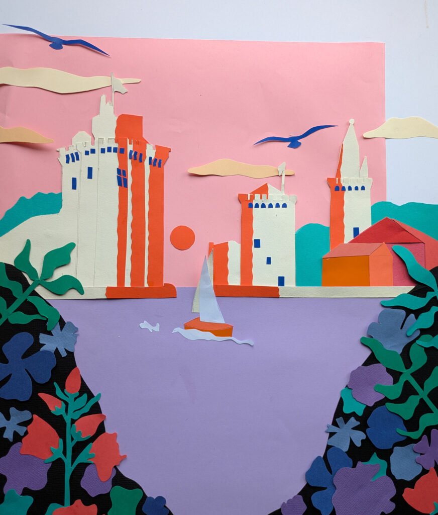 spécialité rochelaise le tableau des tours de la Rochelle en chocolat
